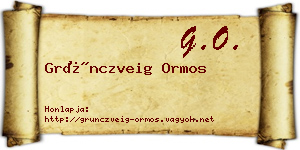 Grünczveig Ormos névjegykártya